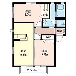 プリムローズ 2DKの間取図画像