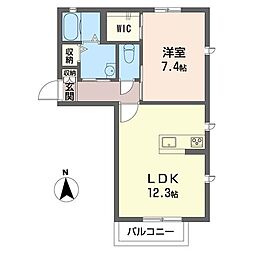 ソラール 1LDKの間取図画像
