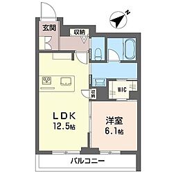 ドエルアーバンII 1LDKの間取図画像
