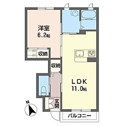 ハーモニーガーデン1 1LDKの間取図画像