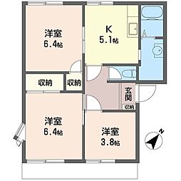 セントラルヴィレッヂA 3Kの間取図画像
