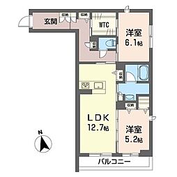 グレイスメゾン 2LDKの間取図画像