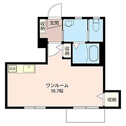 プレシャス ワンルームの間取図画像