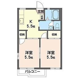 エクセル上尾 2Kの間取図画像