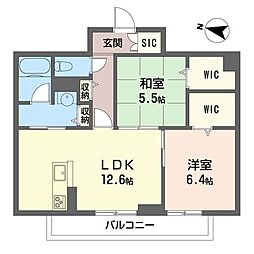 リラフォートC 2LDKの間取図画像