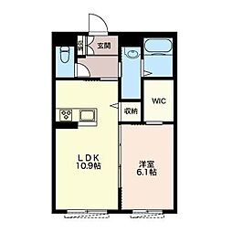 プリムローズ 1LDKの間取図画像