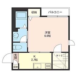 メイプルコート小杉 1Kの間取図画像