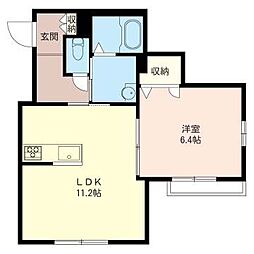 コート武蔵小杉 1LDKの間取図画像