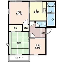 ルミエール湘南A 3Kの間取図画像