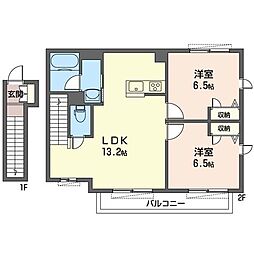 カサ・エストレーリャ 2LDKの間取図画像