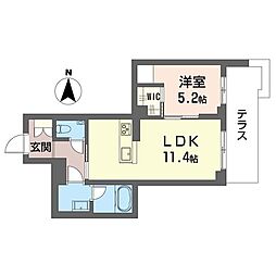 アンビエラ武蔵小杉 1LDKの間取図画像