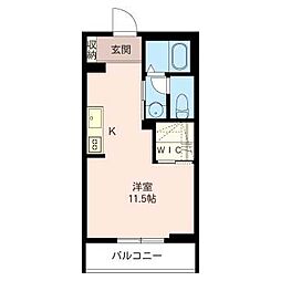 コンフォート住吉B ワンルームの間取図画像