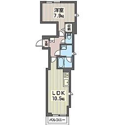 フェリシード学芸大学 1LDKの間取図画像