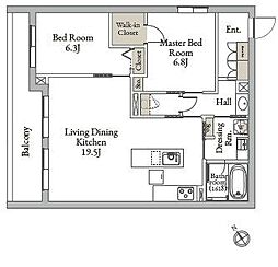 シャーメゾン藤雅庭 2LDKの間取図画像