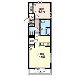 MaisonFontaine 1LDKの間取図画像