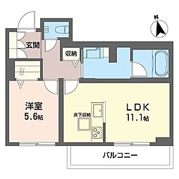 ブルーメゾンワイ 1LDKの間取図画像