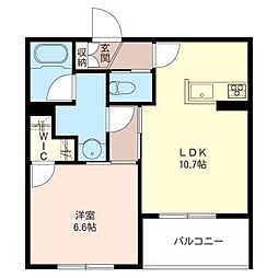 エバーグリーン野沢 1LDKの間取図画像