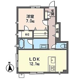 プルミエヴィラージュ 1LDKの間取図画像