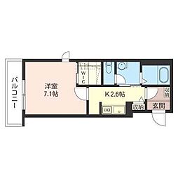 ポポラーレCS 1Kの間取図画像