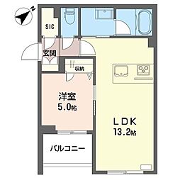 ペレテラス 1LDKの間取図画像