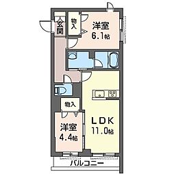 GRANDSOLEIL 2LDKの間取図画像