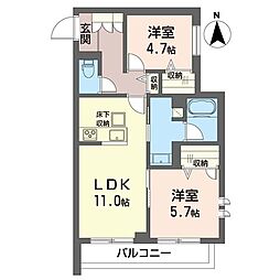 (仮称)板橋区桜川2丁目シャーメゾン 2LDKの間取図画像