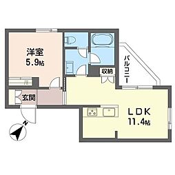 ティーエフ ストーリー 1LDKの間取図画像