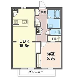 シュタット赤堤 1階1LDKの間取り
