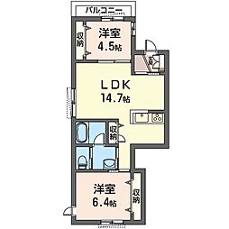 4-flats代々木上原 2LDKの間取図画像