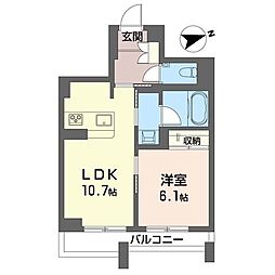ベルシエル 1LDKの間取図画像