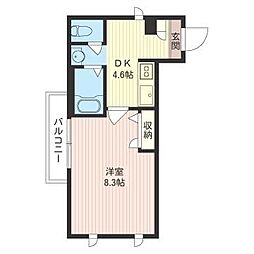 グランディール代田A 1DKの間取図画像