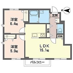 グラーティア 2LDKの間取図画像