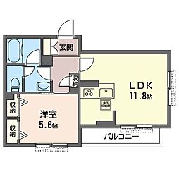 メゾンセレニテ 1LDKの間取図画像
