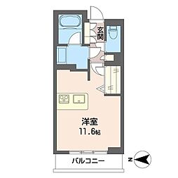 マストコート武蔵浦和 ワンルームの間取図画像