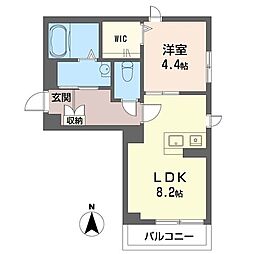 シャーメゾン南浦和テラス 1LDKの間取図画像