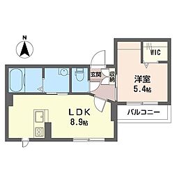 シャーメゾン南浦和テラス 1LDKの間取図画像