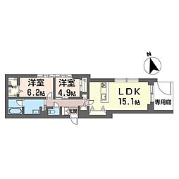 ドドエシオ 2LDKの間取図画像