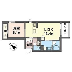 クアドリフォリオ浦和美園 1LDKの間取図画像