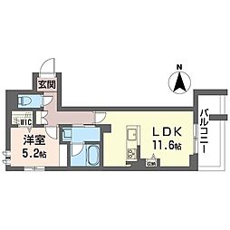 クロノス ルメリア 1LDKの間取図画像
