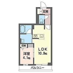 プレザント・アイ 1LDKの間取図画像