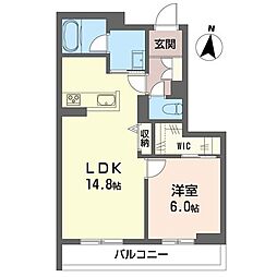 ラパン リュネール 1LDKの間取図画像
