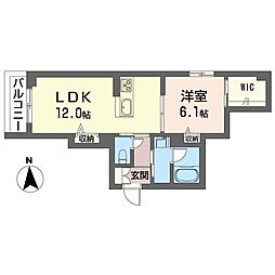 ルトリコ馬場先通り 1LDKの間取図画像
