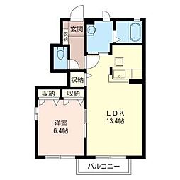 パークハイム2 1LDKの間取図画像