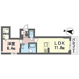 カーサ コローレ 1LDKの間取図画像