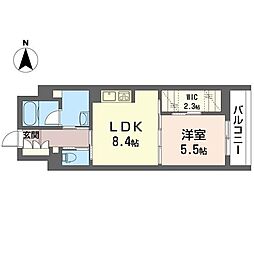 ブランソワ浦和 1LDKの間取図画像