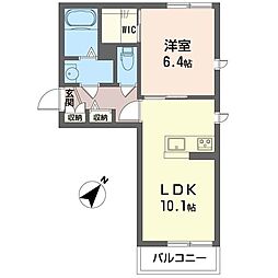 メゾン・ブランカ 1LDKの間取図画像