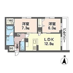 ジョワ フィール 2LDKの間取図画像