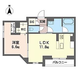 ポルト・ボヌール 1LDKの間取図画像
