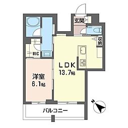 シャーメゾン ハレ 1LDKの間取図画像