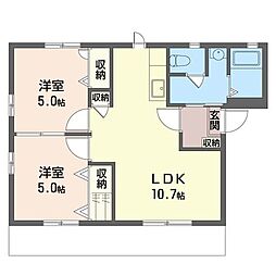 ライカY 2LDKの間取図画像